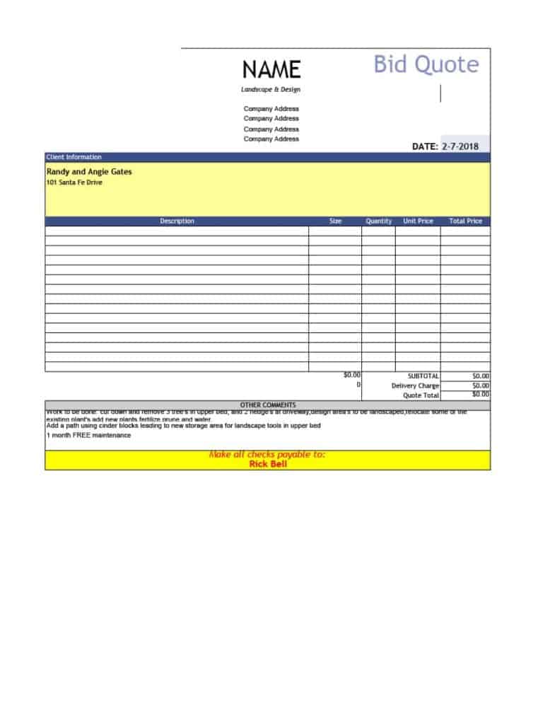 17+ Excel quotation templates - Free Quotation Templates - Estimate