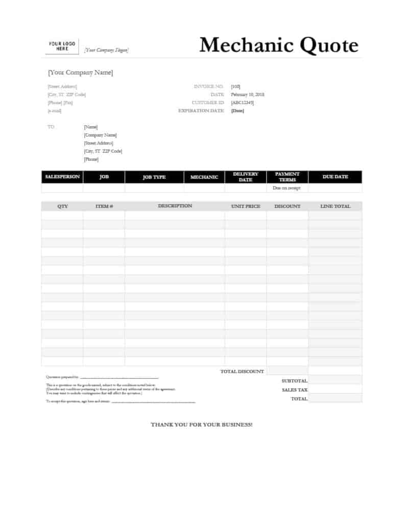 17+ Excel quotation templates - Free Quotation Templates - Estimate